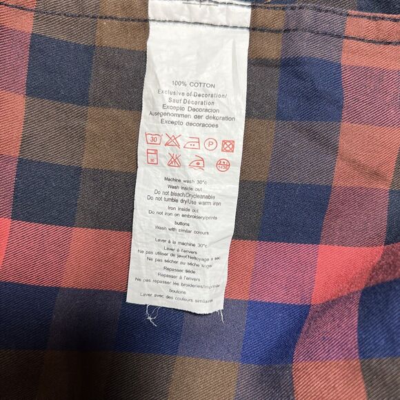 Levi's Men's Plaid Flannel Shirt M Long Sleeve Green Red Check Casual Button Up - Picture 6 of 7